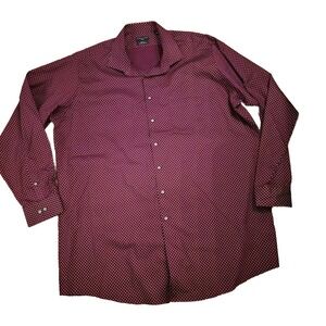 Shaquille O'Neal‎ Button Up Shirt Burgundy Red Mens XLG Tall Fit Cooling Stretch